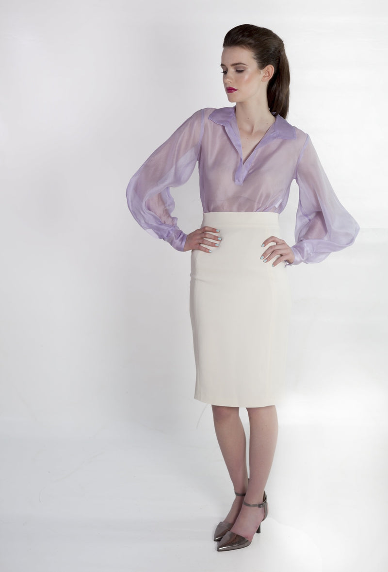 KYMAIA blouse by French Fashion Designer Kabira Allain. #WearingIrish #ShopinIreland #IrishDesign #Officewear #Stylishblouse