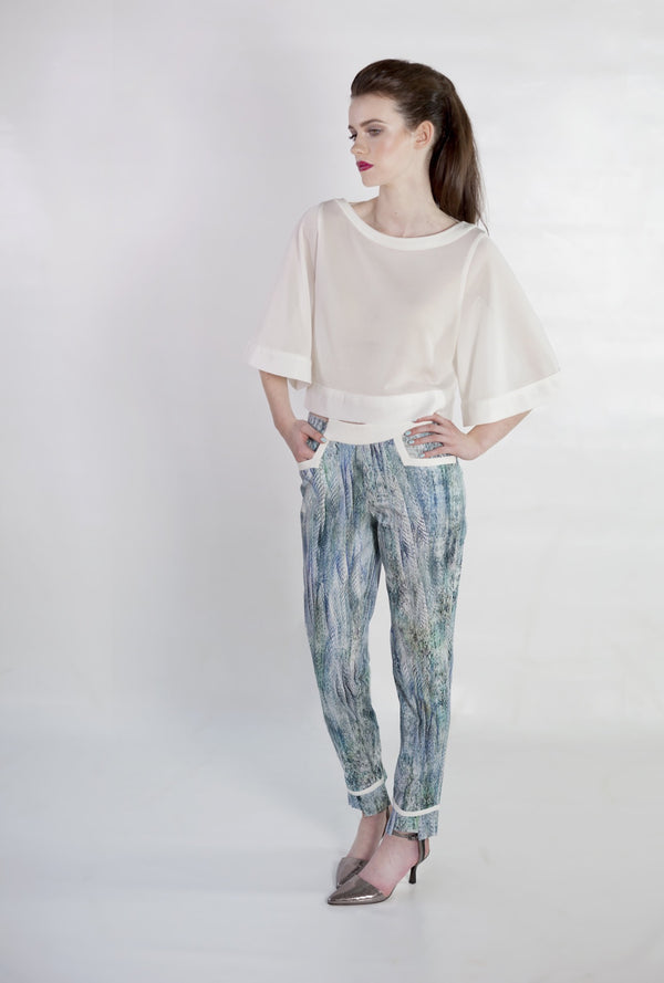 KYMAIA trousers by French Fashion Designer Kabira Allain. #WearingIrish #ShopiInIreland #IrishDesign