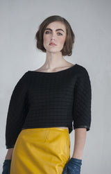 KYMAIA Quilted Top by French Fashion Designer Kabira Allain. #WearingIrish #ShopinIreland #IrishDesign
