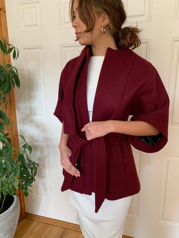 Stunning KYMAIA Cape Coat - 100% Virgin Wool - by French Fashion Designer Kabira Allain. #WearingIrish #ShopiInIreland #IrishDesign