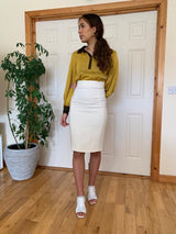 KYMAIA blouse by French Fashion Designer Kabira Allain. #WearingIrish #ShopinIreland #IrishDesign #Officewear #Stylishblouse